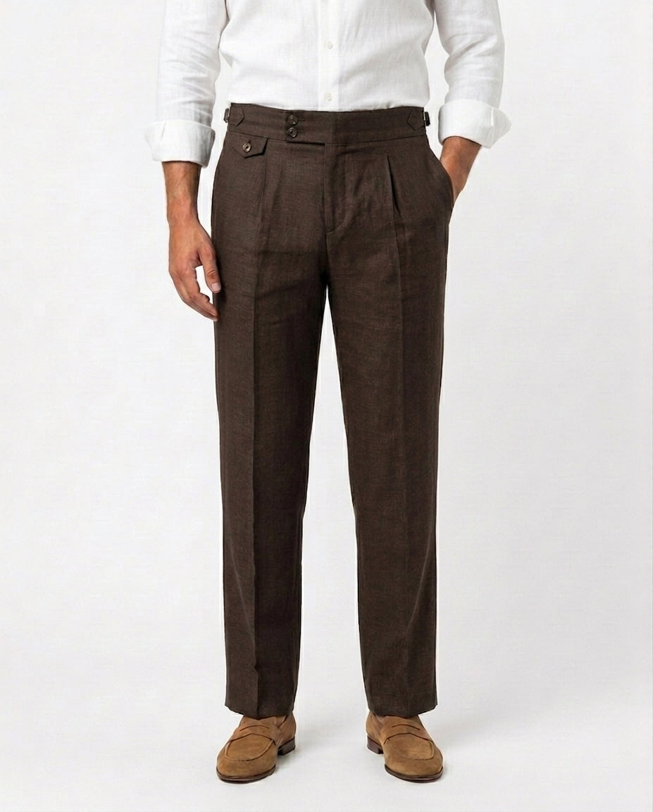 Linen Gurkha Trouser - Brown