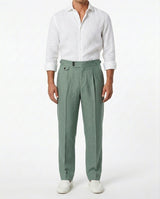 Linen Gurkha Trouser - Sage view 1