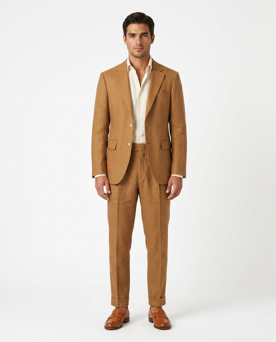 Linen Blazer - Cognac
