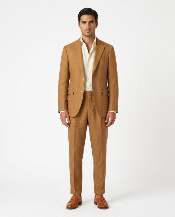Linen Blazer - Cognac