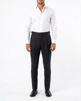 Pleated Linen Trouser - Charcoal view 1
