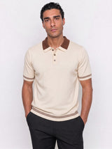 Plain Knit Polo - Cream view 1