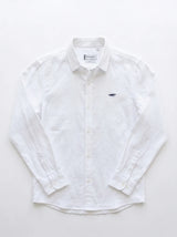Linen Long Sleeve Shirt - White view 4