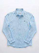 Linen Long Sleeve Shirt - Sky Blue view 4