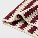Gestricktes Camp-Shirt mit Streifen, Burgund view 5