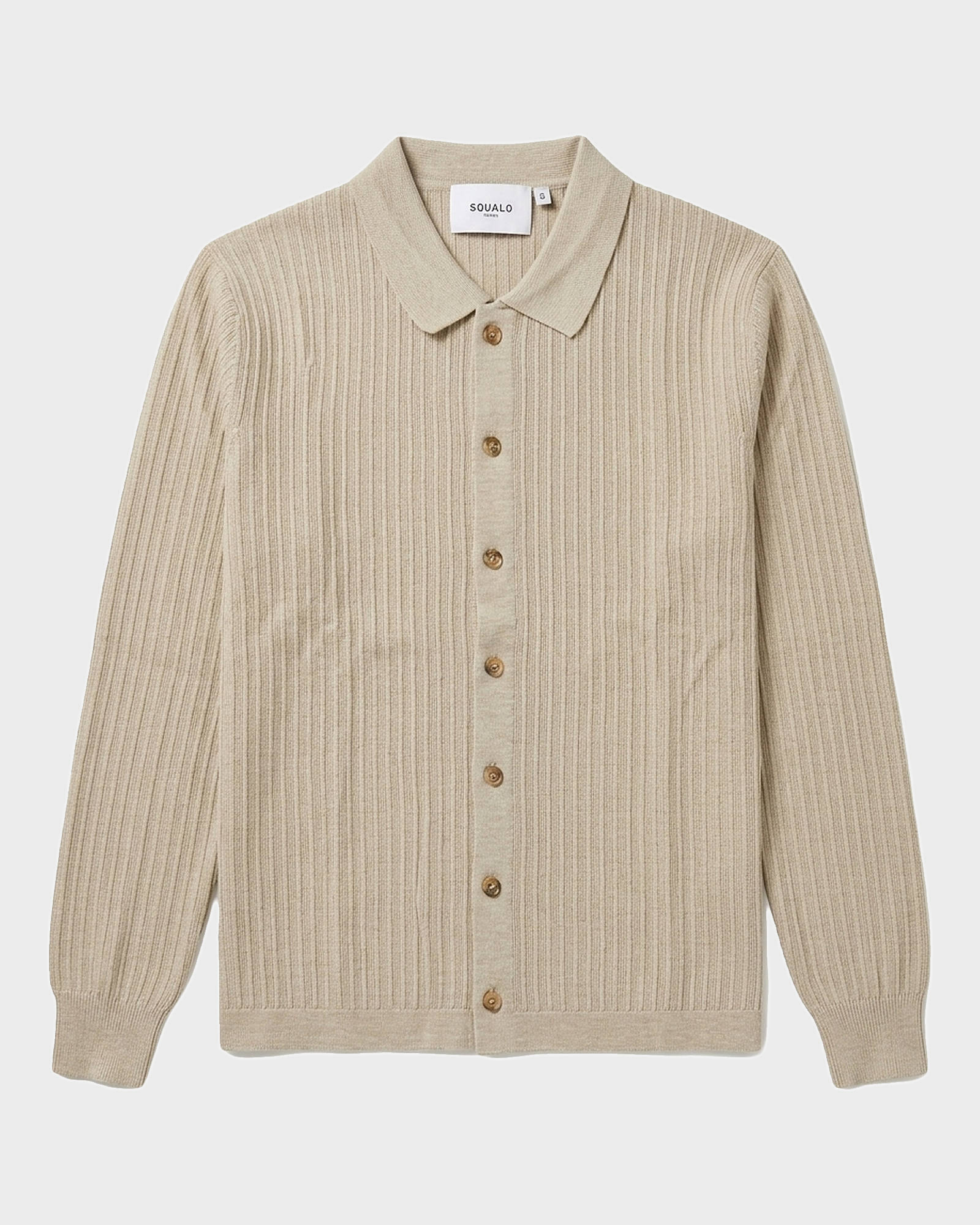 Bellagio Ribbed Button-Front Knit Cardigan - Cream