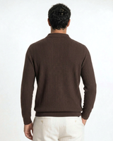 Bellagio Ribbed Button-Front Knit Cardigan - Espresso view 3