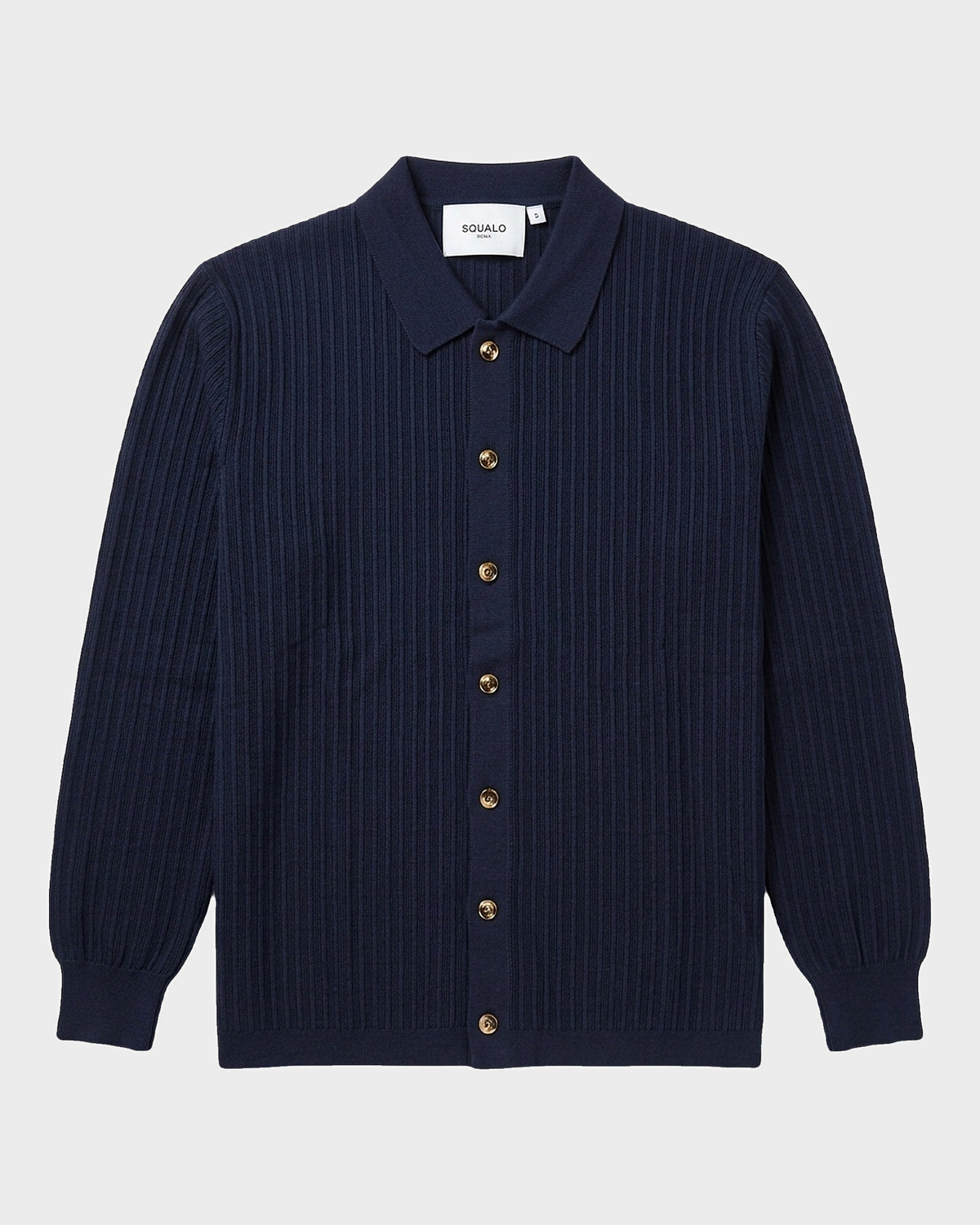 Bellagio Ribbed Button-Front Knit Cardigan - Navy