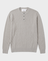 Bergamo Ribbed Three-Button Knit Henley - Gray view 4