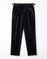 Venezia Pleated Velvet Gurkha Trouser - Black view 5