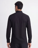 Fermo Non-Iron Stretch Long Sleeve Shirt - Black view 3