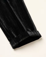 Venezia Pleated Velvet Gurkha Trouser - Black view 4
