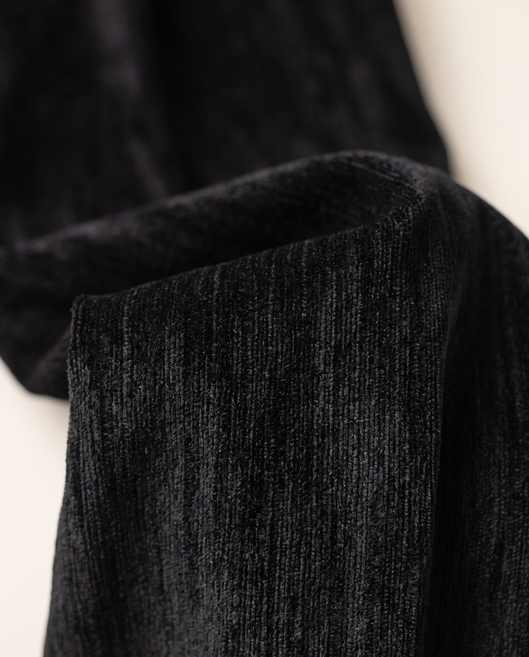 Venezia Pleated Velvet Gurkha Trouser - Black