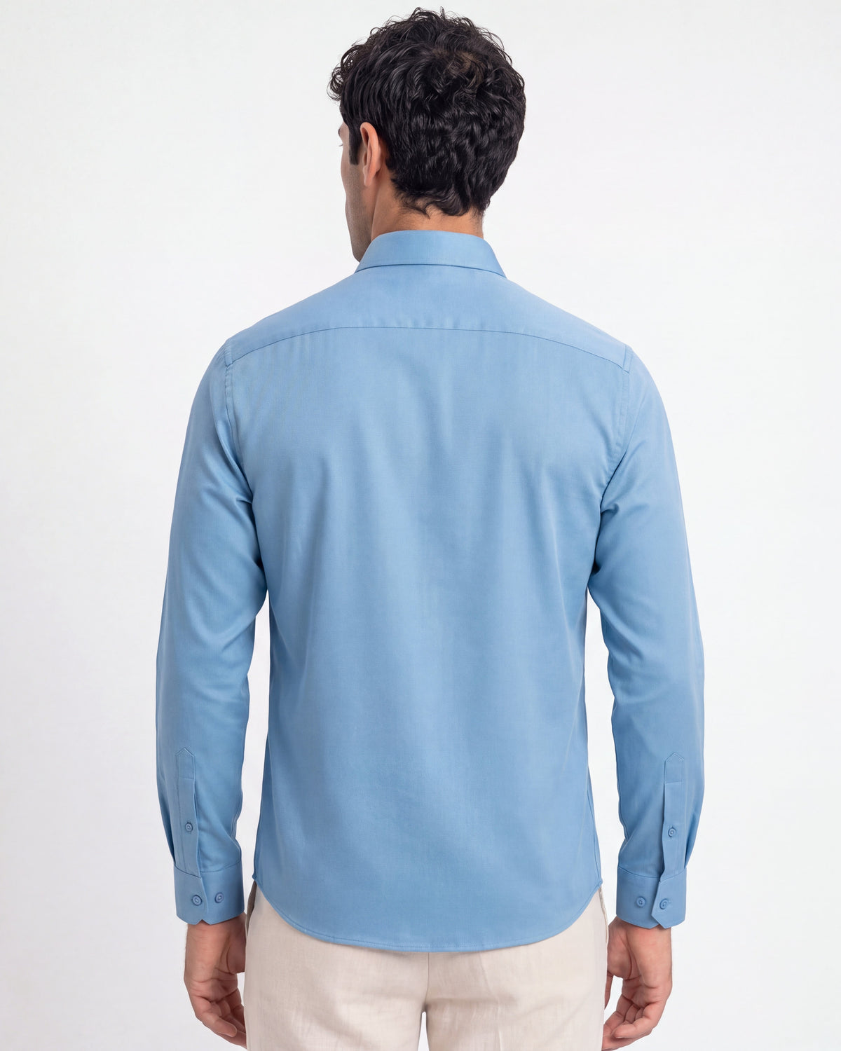 Fermo Non-Iron Stretch Long Sleeve Shirt - Blue