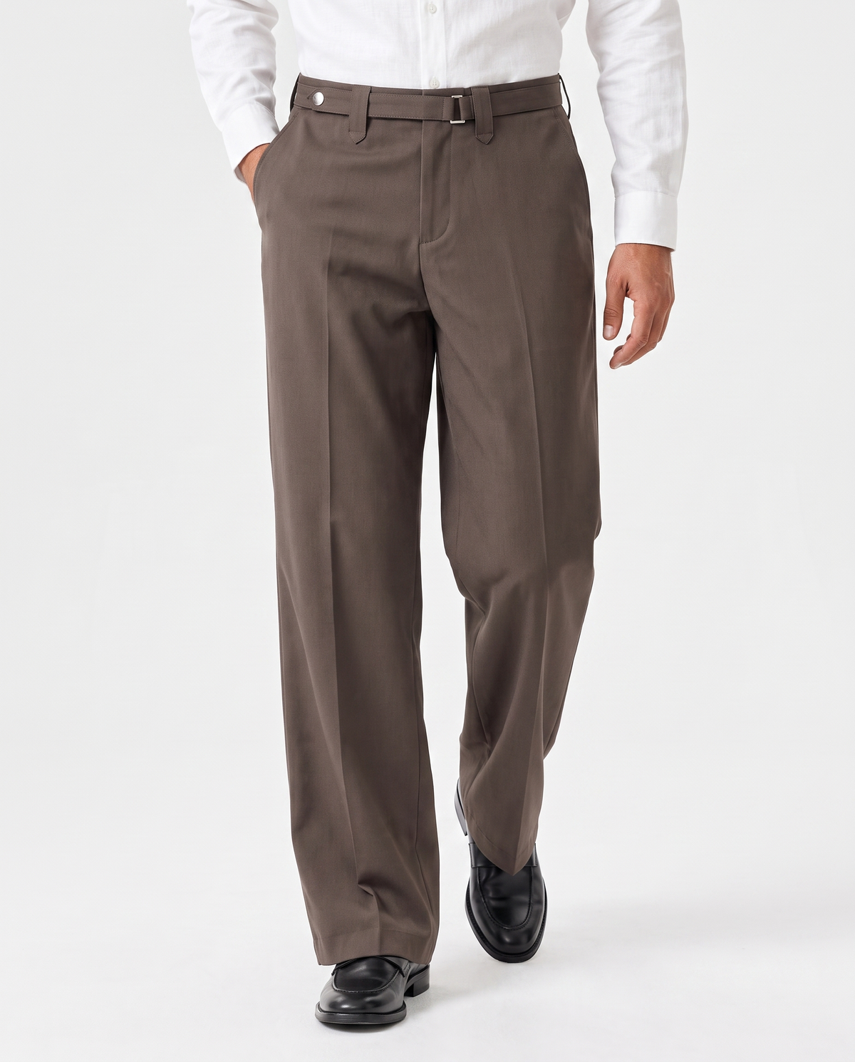 Wide-Leg Trousers, Brown