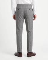 Capri Pleated Side-Tab Trouser - Grey Check view 5
