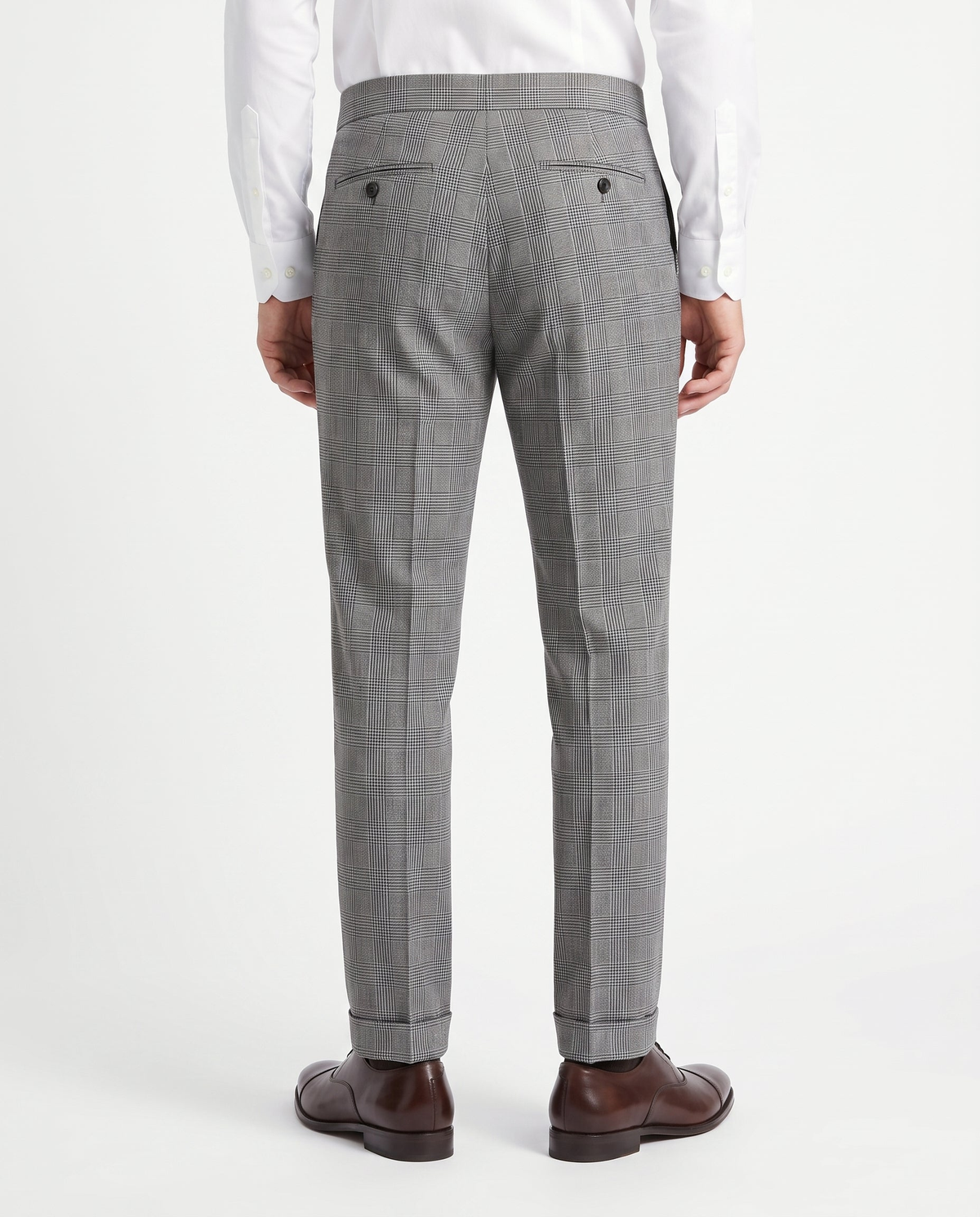 Capri Pleated Side-Tab Trouser - Grey Check
