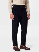Cervo Pleated Corduroy Gurkha Trouser - Black view 4