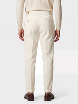 Cervo Pleated Corduroy Gurkha Trouser - Cream view 5