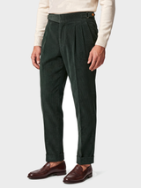 Cervo Pleated Corduroy Gurkha Trouser - Green view 4