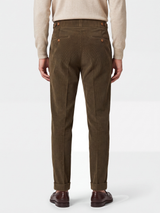 Cervo Pleated Corduroy Gurkha Trouser - Khaki view 4