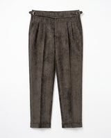 Venezia Pleated Velvet Gurkha Trouser - Charcoal view 4