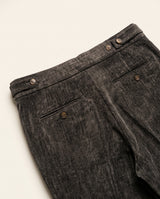 Venezia Pleated Velvet Gurkha Trouser - Charcoal view 6