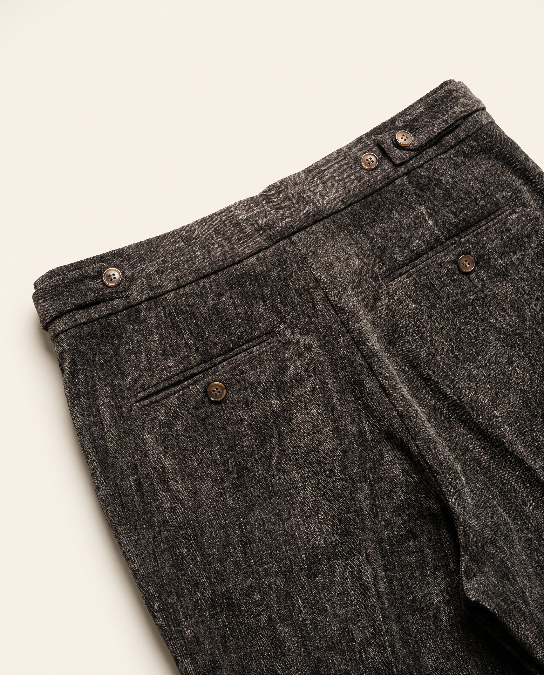 Venezia Pleated Velvet Gurkha Trouser - Charcoal