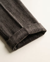 Venezia Pleated Velvet Gurkha Trouser - Charcoal view 7