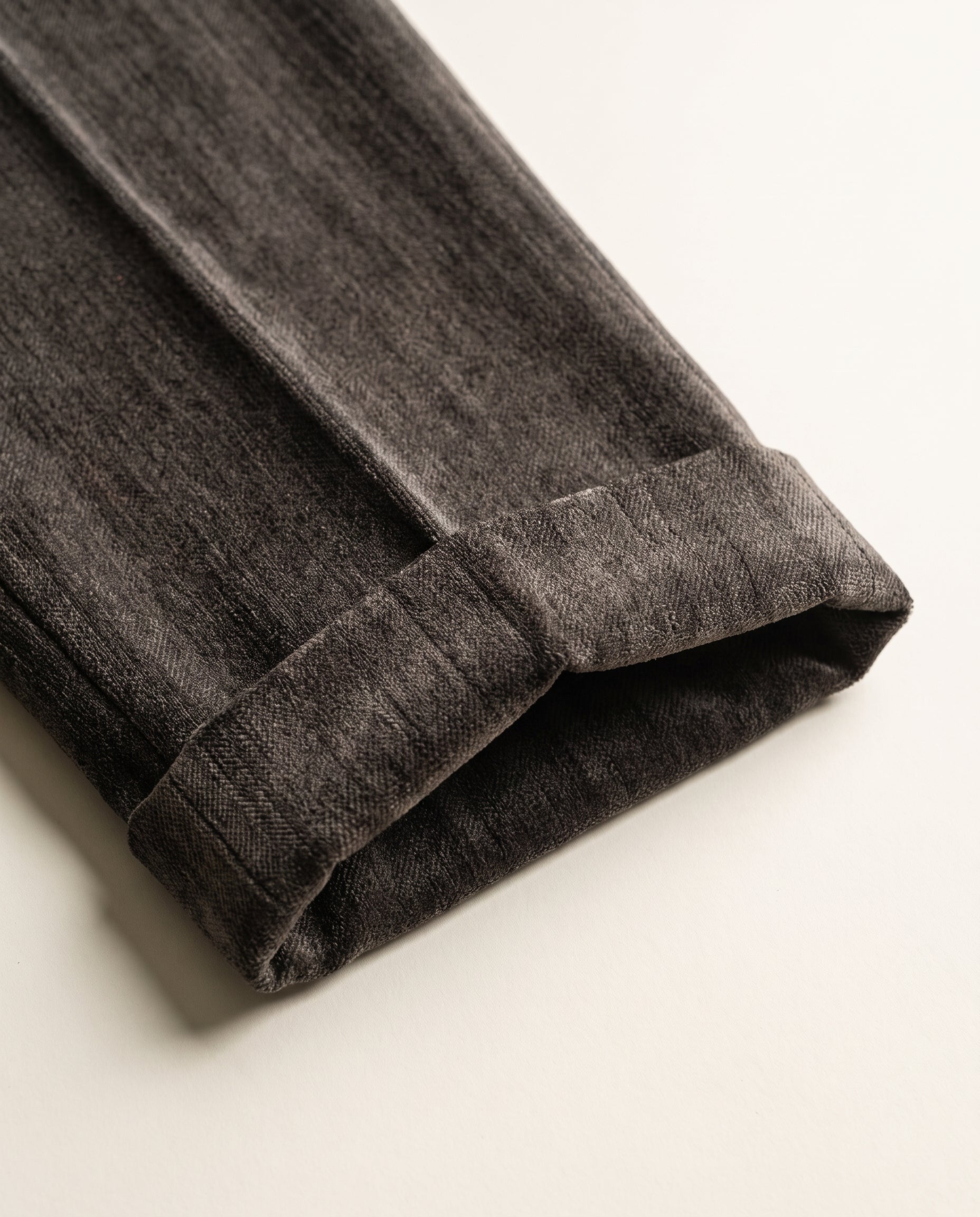 Venezia Pleated Velvet Gurkha Trouser - Charcoal