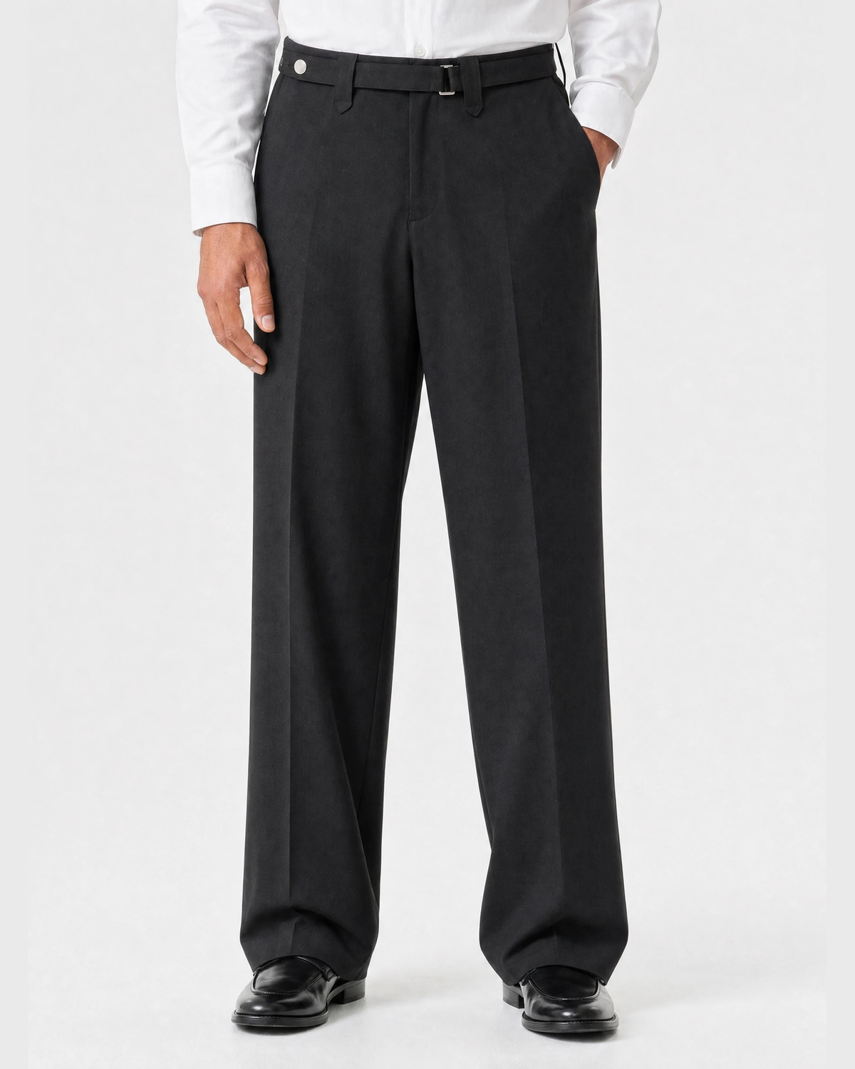 Wide-Leg Trousers, Black