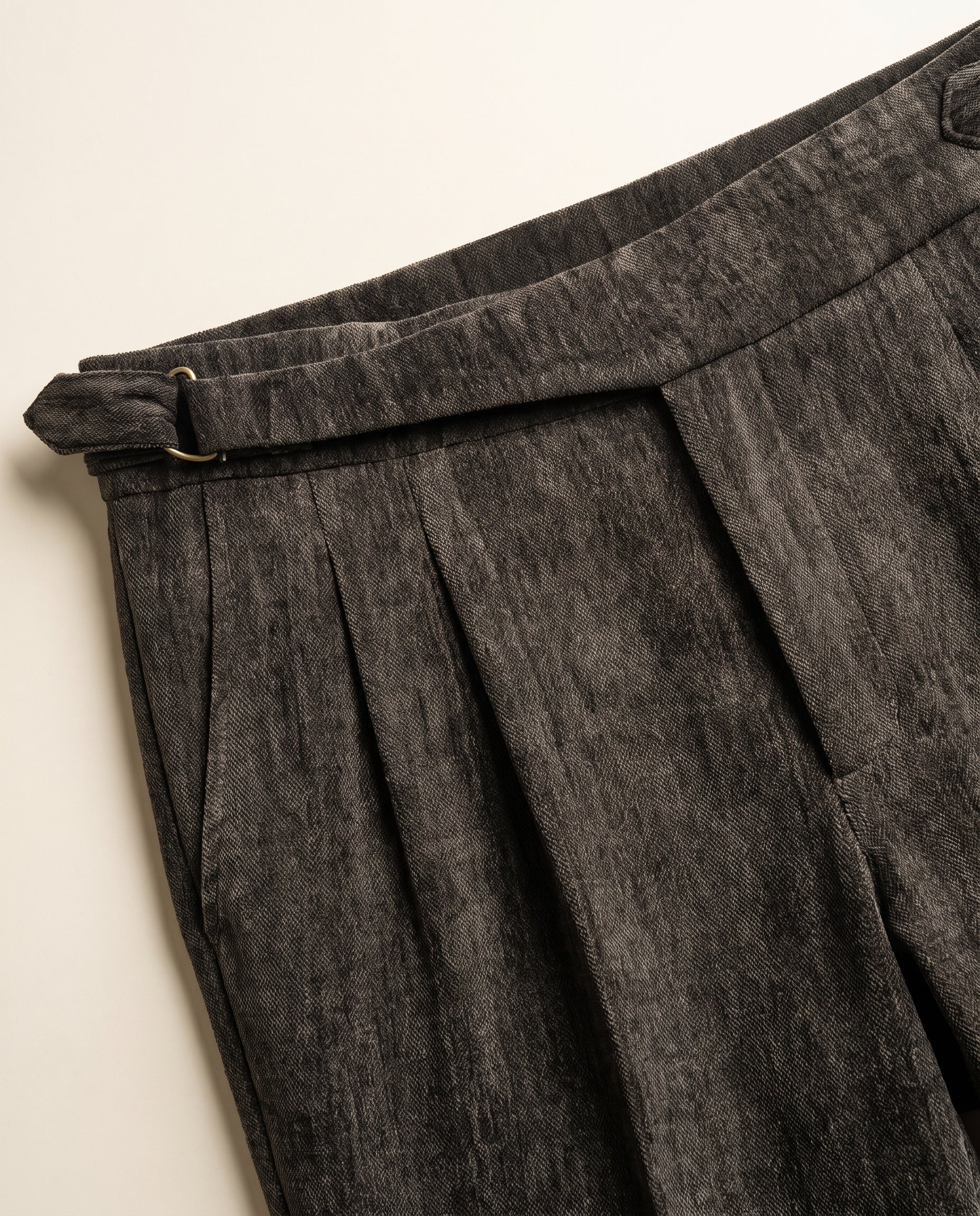 Venezia Pleated Velvet Gurkha Trouser - Charcoal