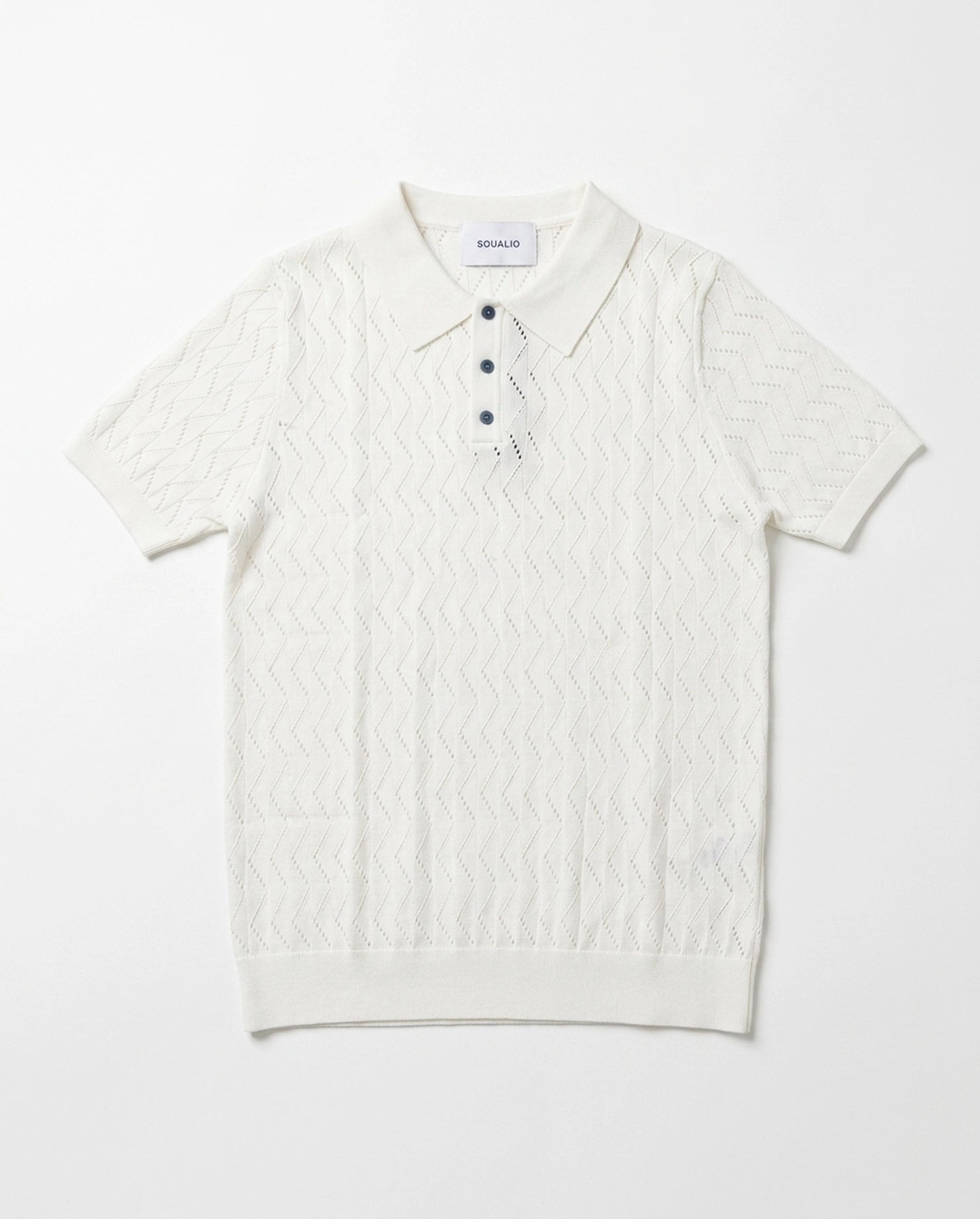 Open Collar Knit Polo