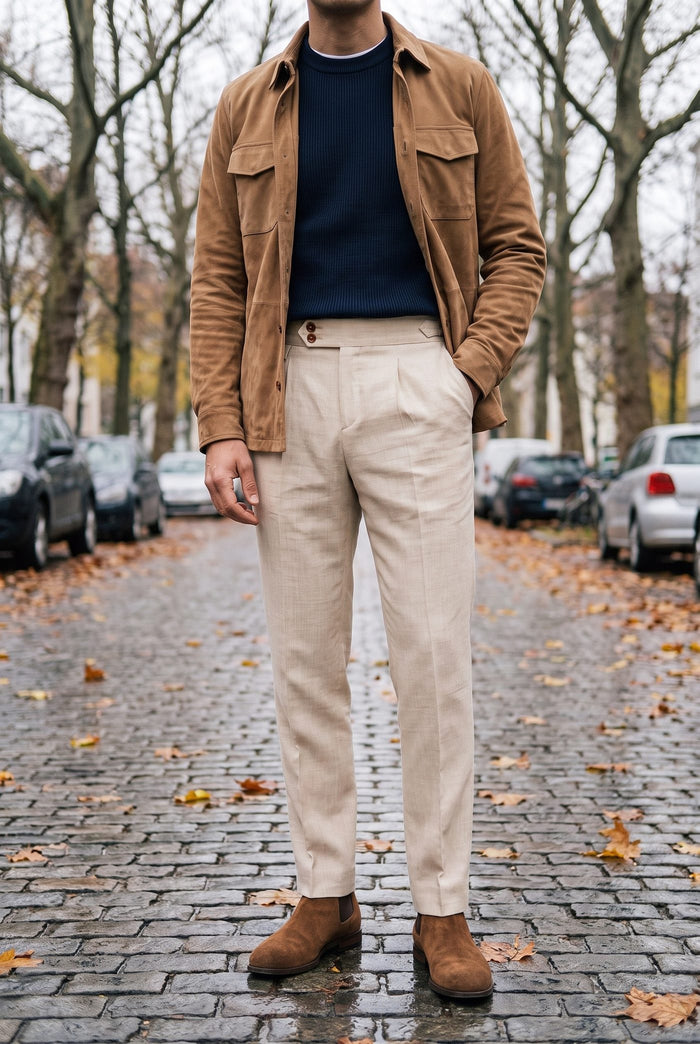 Look 10, Navy crew over sand cotton