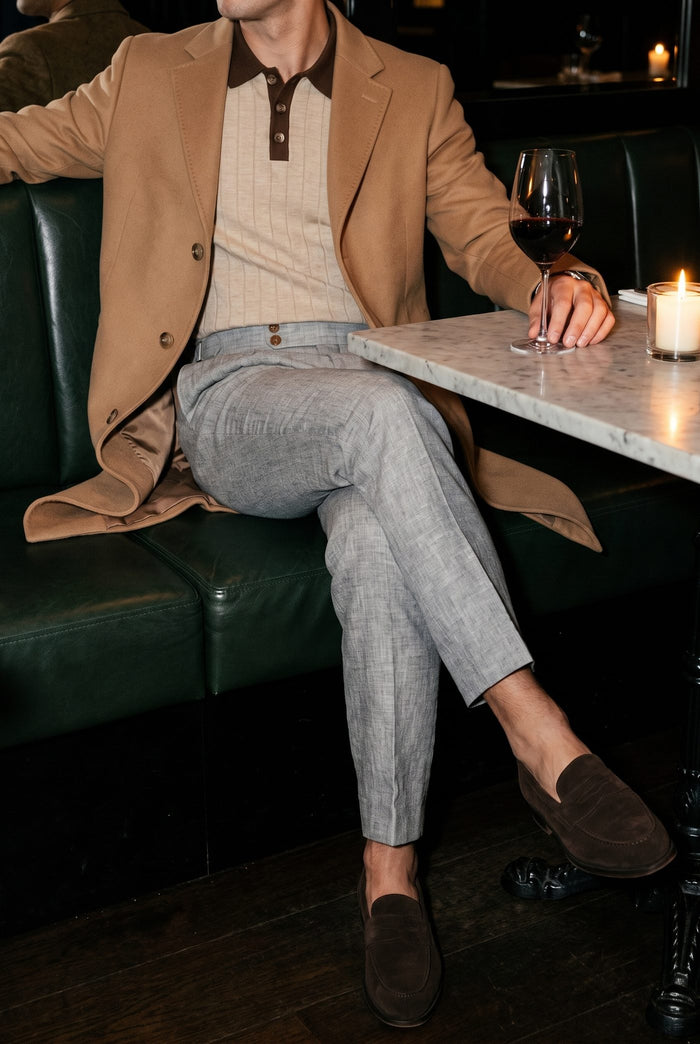 Look 36, Cream polo over light grey cotton
