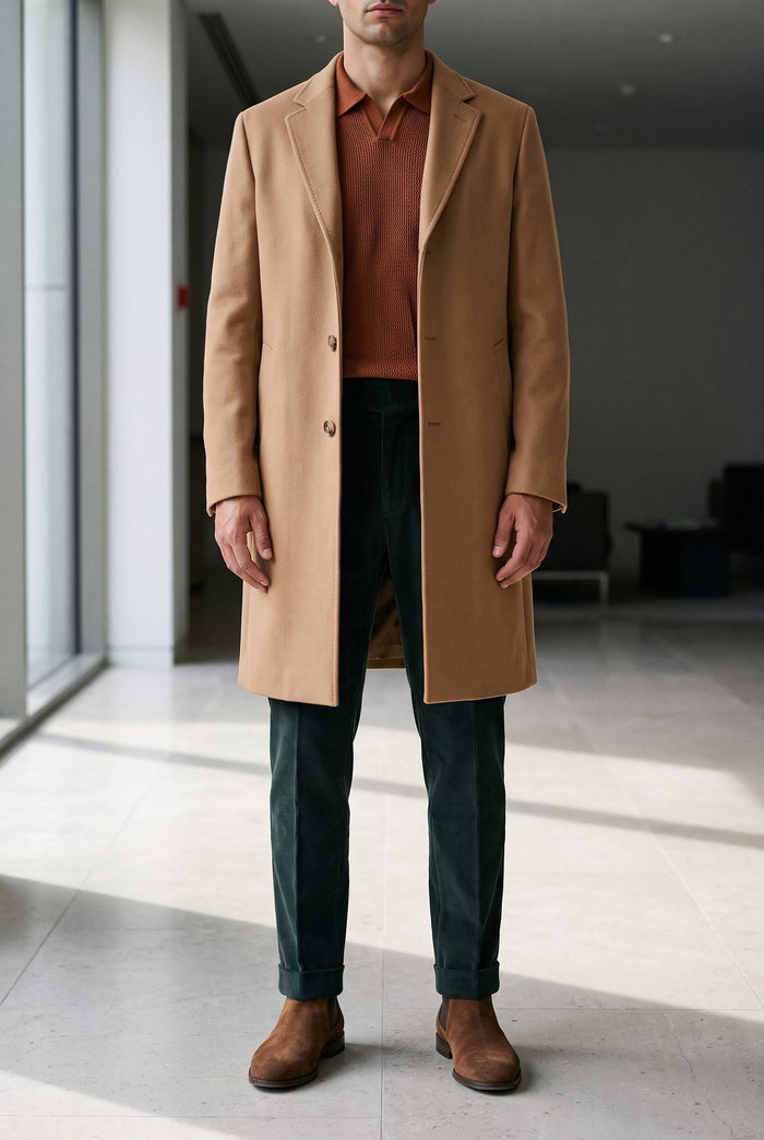 Look 50, Brown polo over green corduroy