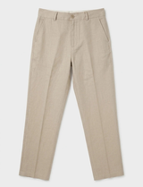 Linen Trousers, Beige view 4