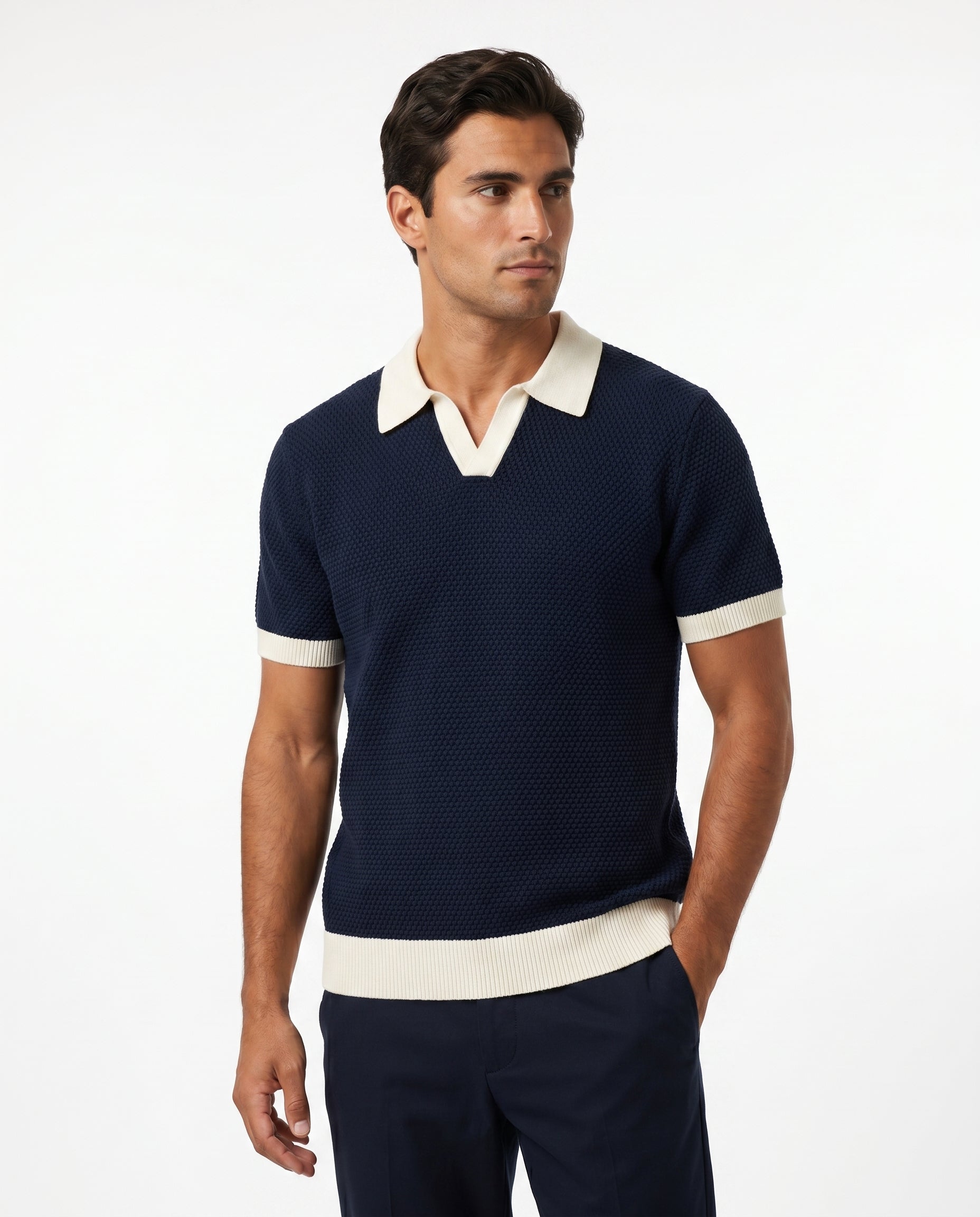 Marina Textured Knit Polo