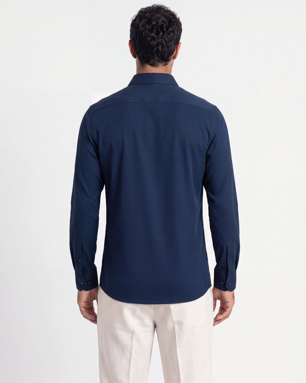 Fermo Non-Iron Stretch Long Sleeve Shirt - Navy
