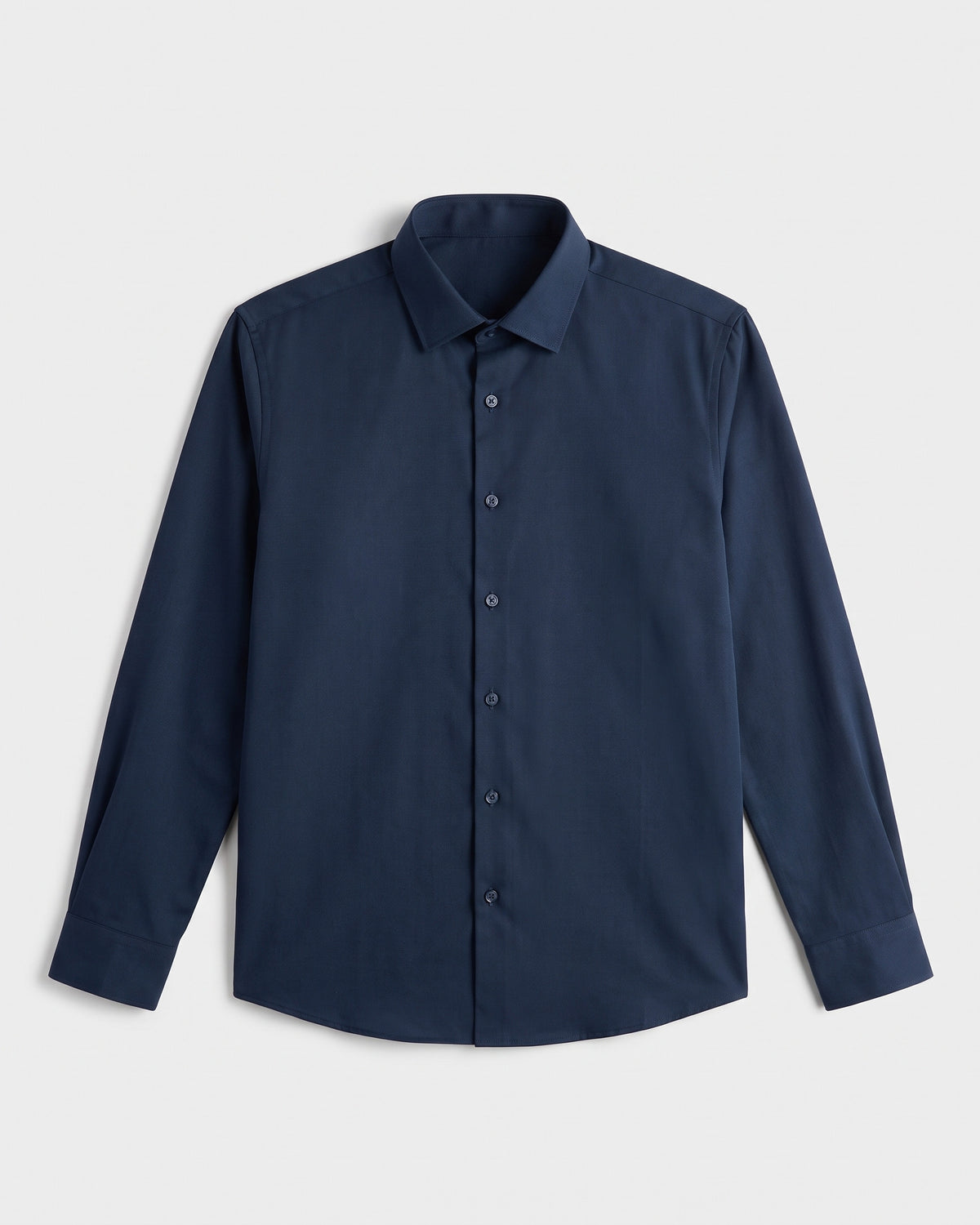 Fermo Non-Iron Stretch Long Sleeve Shirt - Navy