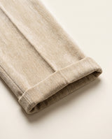 Venezia Pleated Velvet Gurkha Trouser - Oat Cream view 5