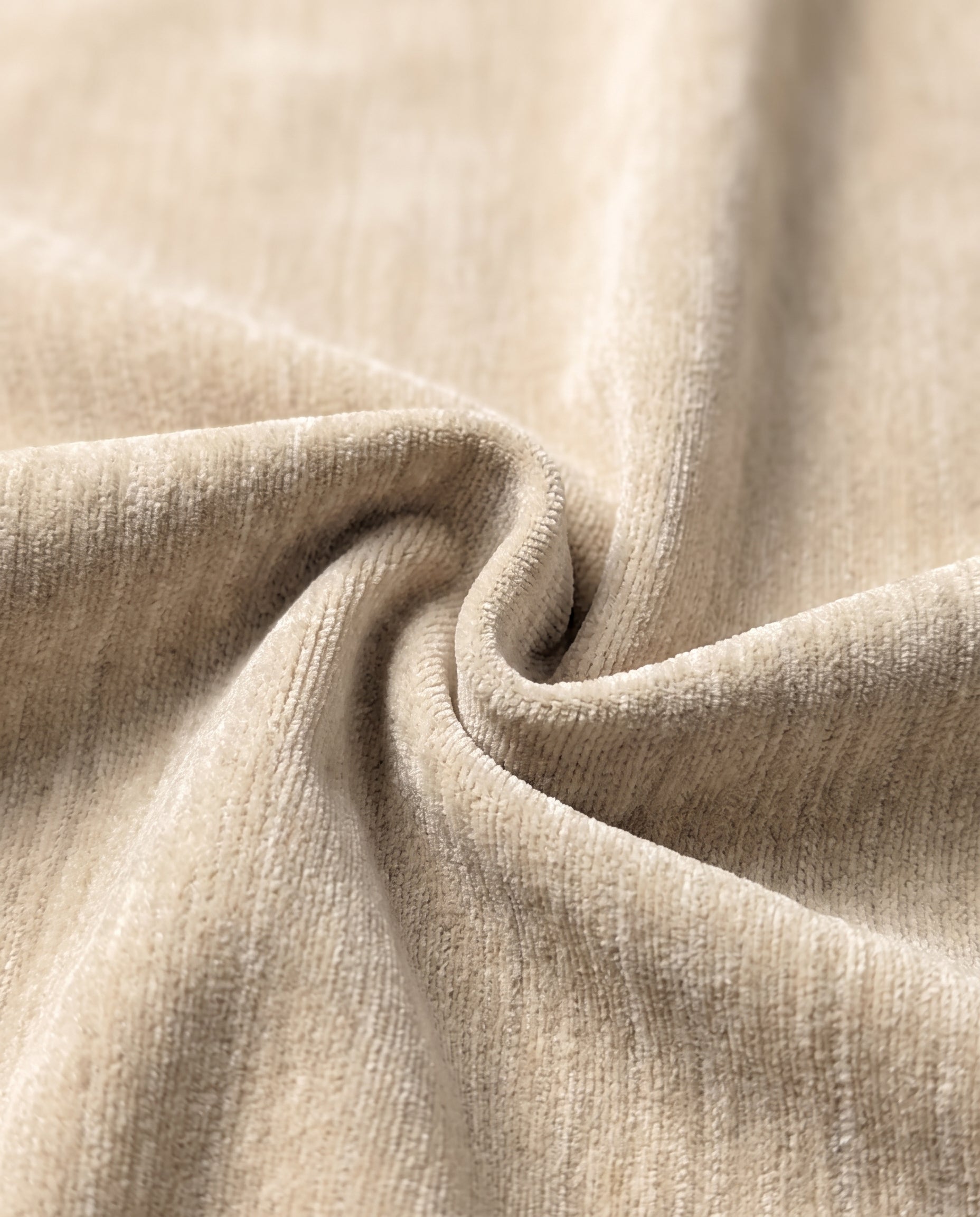 Venezia Pleated Velvet Gurkha Trouser - Oat Cream