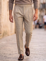 Capri Pleated Side-Tab Trouser - Oatmeal view 2
