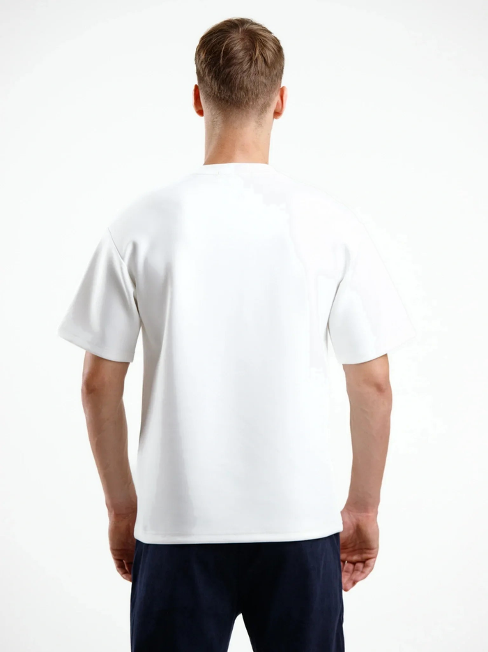 Oversized Crew-Neck Tee, White