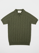 Ribbed Knit Polo, Green view 5