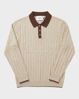 Portofino Tipped Contrast-Collar Knit Polo - Cream view 4