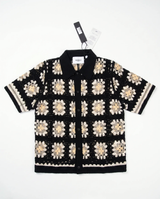 Granny-Square Crochet Shirt, Black view 2