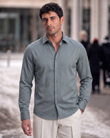 Fermo Non-Iron Stretch Long Sleeve Shirt - Sage view 2