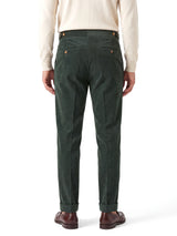 Cervo Pleated Corduroy Gurkha Trouser - Green view 5
