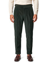 Cervo Pleated Corduroy Gurkha Trouser - Green view 1